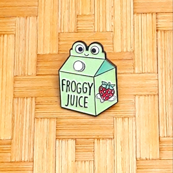 Accessories - Froggy Juice Enamel Pin - Kawaii Lapel Pin